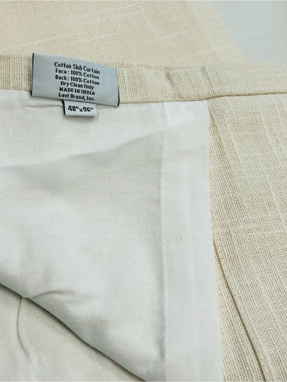 QUINCE Set Of 2 48x96 Cotton Slub Curtains Natural 0072